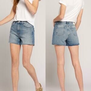 Current/Elliott Escapade Mid Rise Cutoff Denim Shorts Light Wash 29